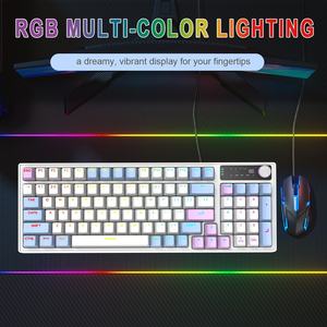 Bàn phím chơi game màng 96% RGB phát sáng ba chế độ chống nước 96 phím tùy chỉnh mới, màn hình hiển thị kỹ thuật số, điều chỉnh âm lượng - Product Image 6
