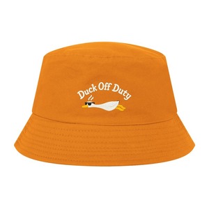 <b>Duck</b> Off Duty Bucket Hat Yellow Cotton Sun Protection Foldable Unisex Canvas Hat - Product Image 2