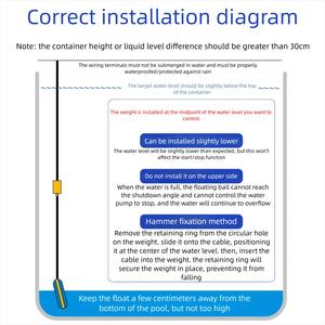 Interrupteur à flotteur, régulateur de niveau d'<span class=keywords><strong>eau</strong></span> carré et rond, pour <span class=keywords><strong>piscine</strong></span>, réservoir d'<span class=keywords><strong>eau</strong></span>, pompe à <span class=keywords><strong>eau</strong></span>, régulateur de niveau de liquide pour tour d'<span class=keywords><strong>eau</strong></span> - Product Image 4