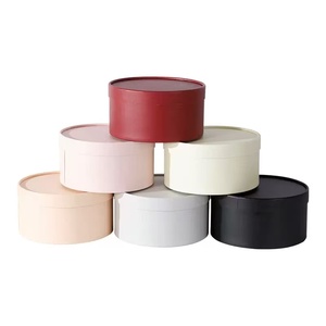 크라프트 종이 꽃꽂이 포장 상자 수제 소형 원형 버킷 생화용 맞춤 사이즈 및 색상 선물 포장 - Product Image 5