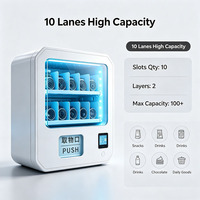 Mini distributeur automatique de comptoir 10 voies haute capacité, affichage intelligent par code QR, distributeur automatique 24h/24 sans surveillance