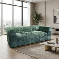Ensemble de canapés Chesterfield français pour petit appartement, salon, design moderne, housse en tissu compressé sous vide, rembourrage en éponge