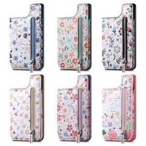 Funda de Teléfono con Cremallera y Diseño Floral Retro para iPhone 17 16 15 14 13 12 Pro Max, Funda Multifuncional con Tarjetero - Product Image 3