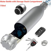Bouteille d'eau en acier inoxydable, double paroi, anti-fuite, forme Unique, 17oz, 750ml, avec compartiment de rangement