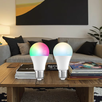 Gatetop 9W A60 E27 Ampoule LED Intelligente Compatible Tuya Alexa Google Assistant RGB AC 85-265V Plastique Dimmable Garantie 2 Ans