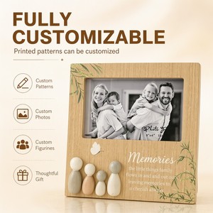 Cadre <span class=keywords><strong>photo</strong></span> décoratif élégant en résine, figurines en MDF à assembler soi-même, mini figurines 4x6 pouces (18x20 cm), impression personnalisée, décoration d'étagère - Product Image 3