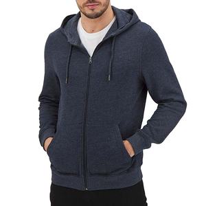 Nouveaux hommes personnalisés couleur unie polaire à capuche uni poids lourd haute qualité broderie imprimé fermeture éclair personnalisé surdimensionné homme à capuche - Product Image 1