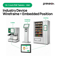 Panneau de commande de machine à café Android 10 pouces avec écran tactile intégré, PoE, RS485 en option, affichage d'appareil intelligent NFC