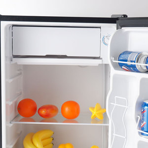Mini-réfrigérateur portable BC90 avec congélateur, porte simple, en acier inoxydable, pour voiture et hôtel - Product Image 3
