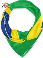 Foulard carré en polyester d'usine, foulard en soie, bandana, foulard brésilien, bandanas drapeau national