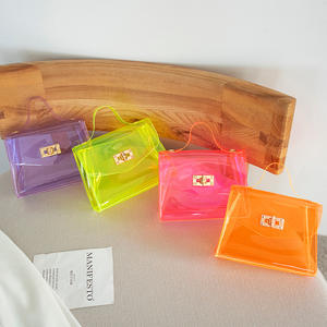 Bolso de hombro de PVC transparente personalizado para mujer, cartera transparente con cremallera, bandolera para teléfono, bolso de goma con etiquetas personalizables de PVC - Product Image 1