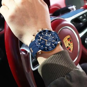 Reloj de Hombre de Lujo Original POEDAGAR, Cronógrafo, Resistente al Agua, Luminoso, Deportivo, con Calendario, Correa de Silicona, Reloj de Cuarzo para Hombre - Product Image 2