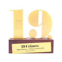 Trofeo al por mayor Premio comercial Trofeo conmemorativo de madera Placa de medalla de trofeo de metal personalizada