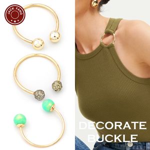 Conector de bikini, herrajes para trajes de baño, hebilla de forma irregular, para faldas y vestidos de mujer, decoración metálica personalizada, hebilla de anillo con cuentas - Product Image 6