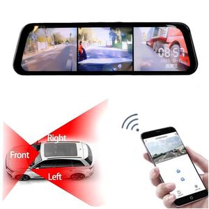 10-inch toàn màn hình IPS 4K streaming Recorder với phía trước bên trái bên phải Ba Ống kính HD AHD xe điểm mù gương chiếu hậu điện tử - Product Image 1