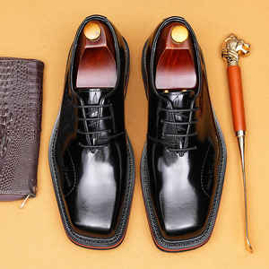 Zapatos Oxford de Cuero Genuino Impermeables para Hombre, Estilo Británico, Hechos a Mano, para Boda, Formales, Casuales de Negocios, Antideslizantes, con Hebillas y Correas - Product Image 6