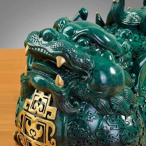 대형 현대식 황동 조각 코끼리상 녹색 파티나 중국 설날 동물 테마 조각상 다이컷 풍수 장식품 - Product Image 4
