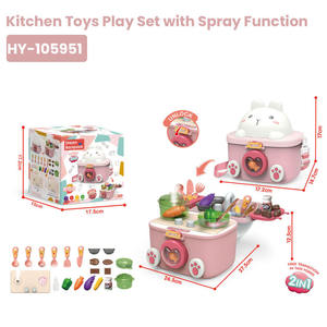 Sac à dos de rangement Lapin 4-en-1 : Ensemble de jeu d'imitation pour cuisine, docteur, maquillage et pâte à modeler, avec lumière et pulvérisation d'eau, cadeau pour enfants - Product Image 6