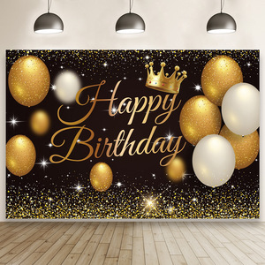 Rosa negro <span class=keywords><strong>cumpleaños</strong></span> decoraciones Feliz <span class=keywords><strong>cumpleaños</strong></span> telón <span class=keywords><strong>de</strong></span> fondo Banner champán globos <span class=keywords><strong>de</strong></span> cristal fotomatón fondo <span class=keywords><strong>para</strong></span> <span class=keywords><strong>mujer</strong></span> - Product Image 5