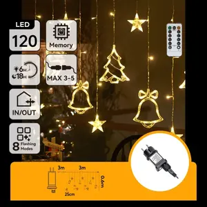 Striscia LED Collegabile a Basso Voltaggio, 6m, Bianco Caldo, Ideale per Decorare Campane, Cervi e Alberi di Natale - Product Image 1