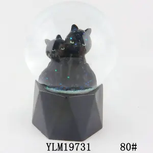 Customized Luxury Cute Wholesale Glitter Resin Base Glass <strong>Cat</strong> <strong>Snow</strong> <strong>Globe</strong> With Black <strong>Cat</strong> Inside for Gifts Souvenir - Product Image 6