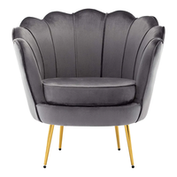 Chaise de salle à manger moderne de luxe pour hôtel restaurant chaise de salle à manger en velours tufté velours en tissu scandinave marron gris avec pied en métal