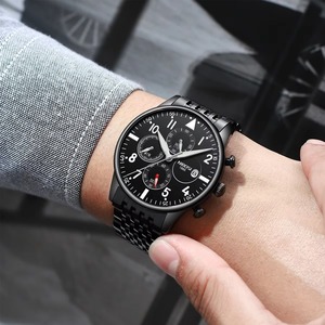 Reloj de Pulsera de Cuarzo de Lujo para Hombre Drioshipping 2368, Cronógrafo, Correa de Cuero, Cristal Ronda, Elegante Reloj de Negocios - Product Image 6