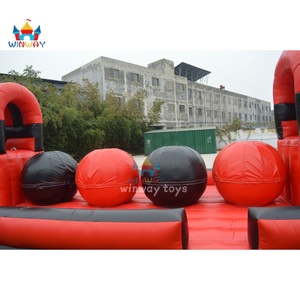 Parcours d'obstacles gonflable 3 voies avec traversée de rivière à la corde - Direct Usine - Défi de team building extérieur pour carnaval - Product Image 6