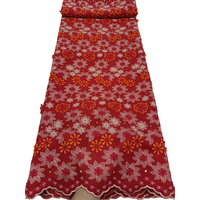 NI.AI Nouveauté Tissu en Dentelle Africaine Florale de Luxe avec Applique Florale 3D en Voile Suisse pour Vêtements