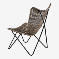 Fauteuil lounge ergonomique incurvé en tissu, avec base croisée stable en métal, pour jardin ou salon, chaise individuelle