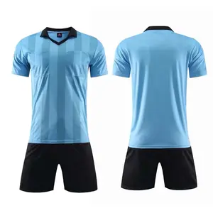 Uniformes de árbitro de futebol novos de fábrica, camisa de árbitro de futebol, shorts, kit de conjunto de roupas de manga curta para árbitro