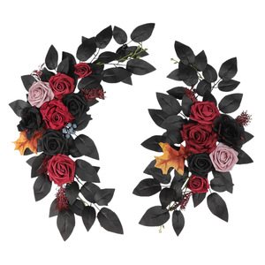 Bouquet de roses artificielles en orme, couleur gothique, pour décoration de mariage, ornement mural floral - Product Image 3