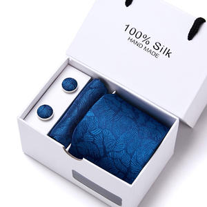 Wholesale Custom 100 Polyester <strong>Tie</strong> <strong>Pocket</strong> <strong>Square</strong> <strong>Tie</strong> Clip Cufflinks Necktie Gift Box Set <strong>Orange</strong> <strong>and</strong> Blue <strong>Ties</strong> for Men - Product Image 3