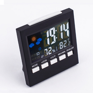 New <b>Digital</b> Thermometer Hygrometer Colorful LCD Thermometer Clock Alarm Snooze Function <b>Calendar</b> Weather Forecast Display - Product Image 2