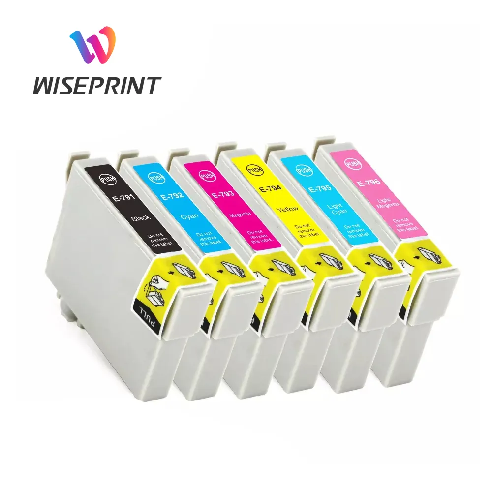 Wiseprint T0791 T0792 T0793 T0794 T0795 T0796 प्रीमियम रंग स्याही कारतूस Epson स्टाइलस फोटो 1400 के लिए 1500W प्रिंटर