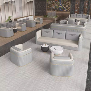 Ensemble <span class=keywords><strong>de</strong></span> canapés <span class=keywords><strong>de</strong></span> bureau en cuir <span class=keywords><strong>de</strong></span> luxe, design moderne et luxueux, usage commercial haut <span class=keywords><strong>de</strong></span> gamme, réception d'hôtel - Product Image 3