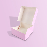 Boîtes d'emballage pliables roses personnalisées avec logo, qualité alimentaire, pour donuts, macarons, cupcakes, finition mate et gaufrage artistique