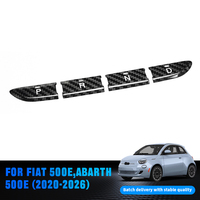 Autocollant pour bouton de changement de vitesse de la console centrale de voiture en fibre de carbone Shasha pour Fiat 500E Abarth 500E Série 4 Accessoires intérieurs