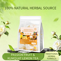 Natuurlijke Passievrucht Kumquat Citroen Kruidenthee Zakjes Rijk aan Vitamine C Suiker-Vrij Cafeïnevrij Halal Premium OEM Aangepaste Mengsel