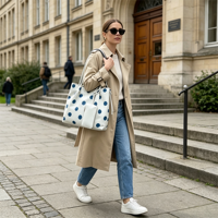 Sac à bandoulière pour femmes, fourre-tout à pois, sacs fourre-tout pour dames, grande capacité, en Polyester Durable, sac à bandoulière à la mode, usage quotidien