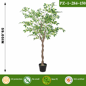 ต้นไทรประดิษฐ์ RUOPEI แบบกิ่งบิดงอ ต้นไม้ประดับปลอม ไม่มีกลิ่น ต้นไม้ปลอมสีเขียว สำหรับตกแต่งบ้าน สำนักงาน ภายในอาคาร - Product Image 4