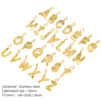 Pendentif Lettre Alphabet en Acier Inoxydable EMANCO, Breloques Initiales Fleur Ondulée A-Z, Accessoire de Bijoux Style Hip Hop, Vente en Gros