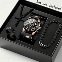 YuSa1330 Lot de 4 montres de luxe pour hommes, grand cadran, mouvement à quartz, ensemble de bijoux, Reloj Hombre
