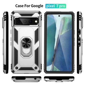 Pour Google <span class=keywords><strong>Pixel</strong></span> <span class=keywords><strong>7</strong></span> <span class=keywords><strong>Pro</strong></span> Antichoc TPU + PC Étui de protection avec support rotatif à 360 degrés (Argent) - Product Image 2