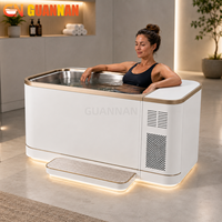 Baignoire de plongeon à froid de luxe en acier inoxydable, directement de l'usine, avec éclairage LED, pour projets de bien-être hôtelier