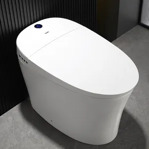 बिडेट के साथ स्मार्ट टॉयलेट, बिल्ट-इन ऑटो ओपन क्लोज हीटेड सीट ऑटोमैटिक फ्लश बिडेट एलोन्ग्ड जापानी इंटेलिजेंट टॉयलेट