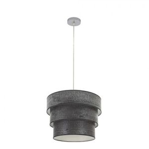 Lámpara colgante triple de 1xE27 en cromo y madera negra, dimensiones 40x40 cm, ideal para iluminación decorativa en interiores. - Product Image 1