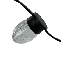 Guirlande lumineuse intelligente à pixels LED C9 S14 UCS2904-RGBW adressable 50 pièces DC12V, fil noir 3 broches 18AWG/boîtier IP68 ; 0,6W/pixel