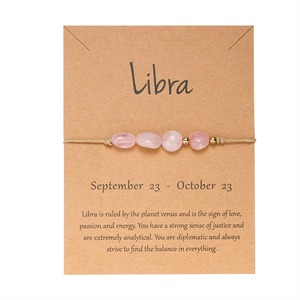 Pulsera de <span class=keywords><strong>piedra</strong></span> natural de 12 Constelaciones con tarjetas, cristales curativos, abalorios de piedras preciosas, pulsera para parejas, amistad - Product Image 6