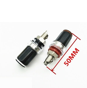 ขั้วต่อสายลำโพงชุบทองแดงโรเดียม, ขั้วต่อแบบไม่ต้องบัดกรี, ขั้วต่อสายลำโพงแบบสั้น, ชุบโรเดียม 50 มม. - Product Image 1